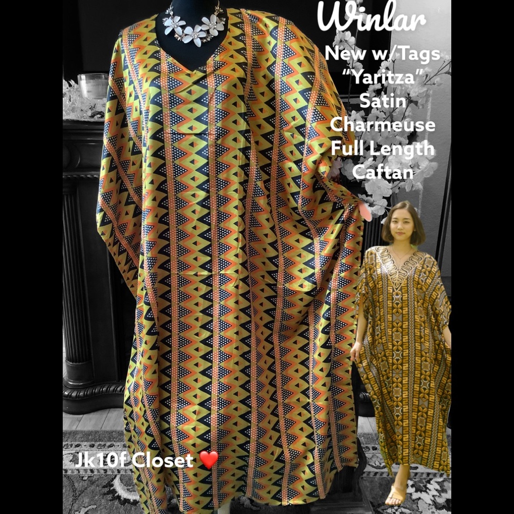 LOWEST🌺 NWT WINLAR (FITS 0-4X) SATIN CHARMEUSE COVERUP/CAFTAN